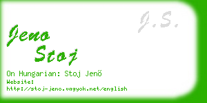 jeno stoj business card